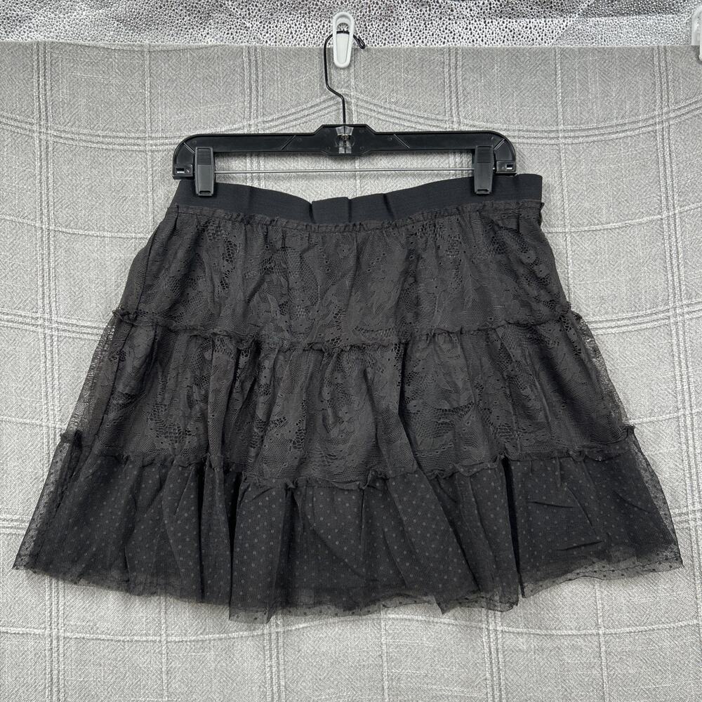 2011 American Eagle Black Tiered Skirt Women's Size Small Tulle Ruffle Mesh Mini